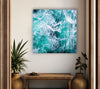 Blue Ocean Waves Tempered Glass Wall Art