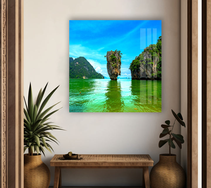 Phang Nga Bay Landscape Glass Wall Art print on glass, glass printed photos