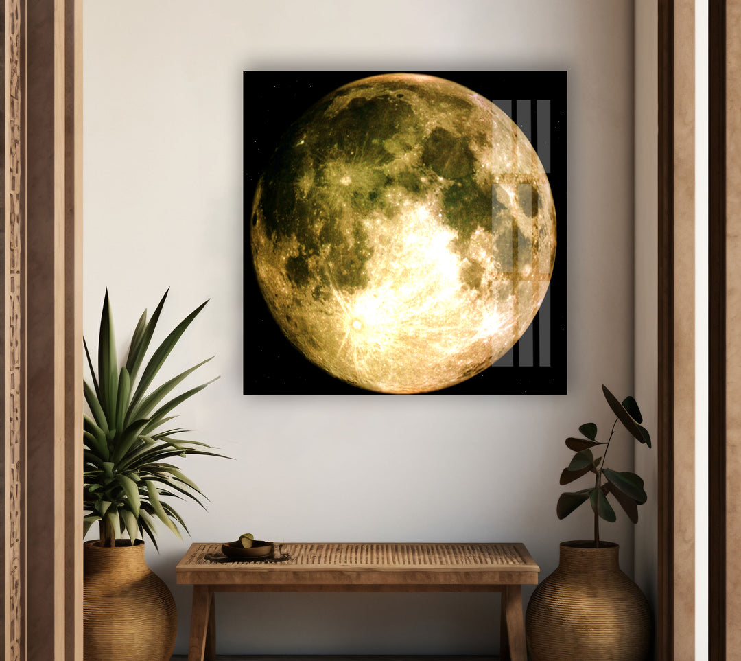 Full Moon Glass Wall Art, photo print on glass, prints on glass wall art