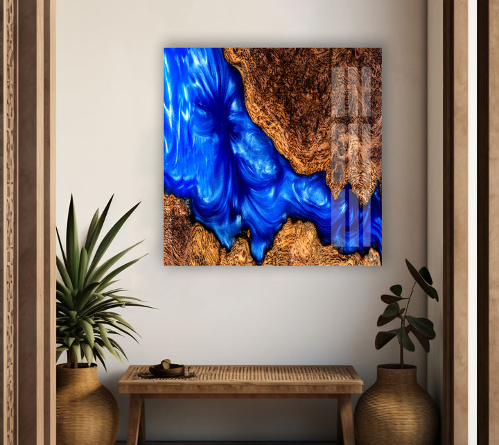 Blue Epoxy Abstract Glass Wall Art art glass wall art, glass wall art pictures