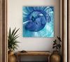 Abstract Blue Circles Glass Wall Art, large glass photo prints, glass wall photos