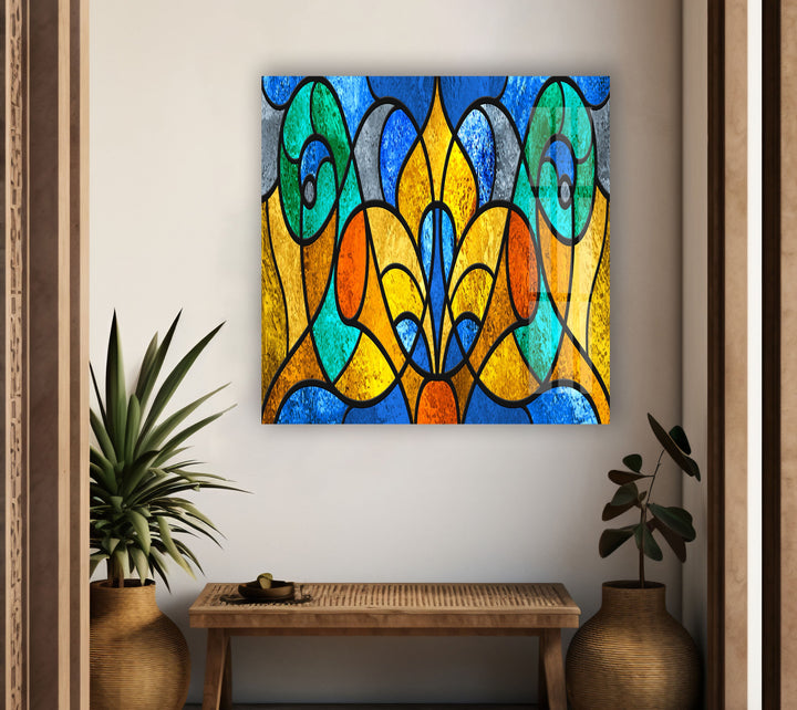 Stained Abstract Glass Wall Art print on glass, glass printed photos