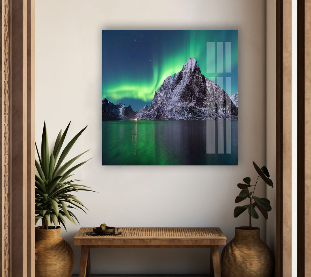 Northen Lights Glass Wall Art             glass wall decor, glass wall art decor