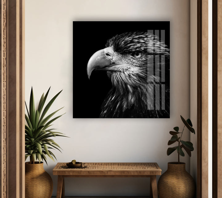 Eagle Portrait Glass Wall Art             glass wall decor, glass wall art decor