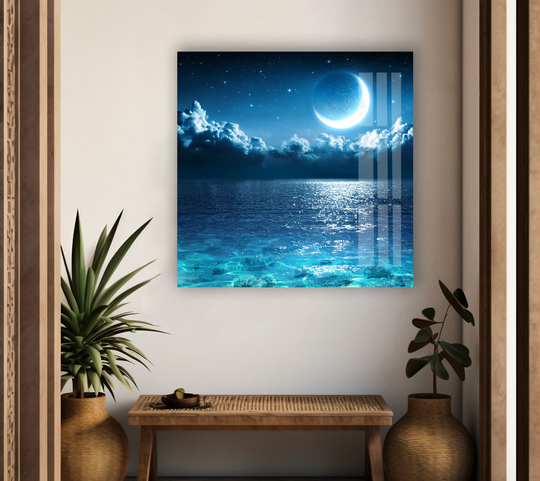 Night Sky with Stars Glass Wall Art photo print on glass, prints on glass wall art