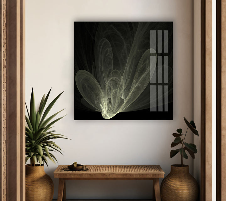 Fractal Xray Flower Glass Wall Art, custom glass photo prints, large glass prints