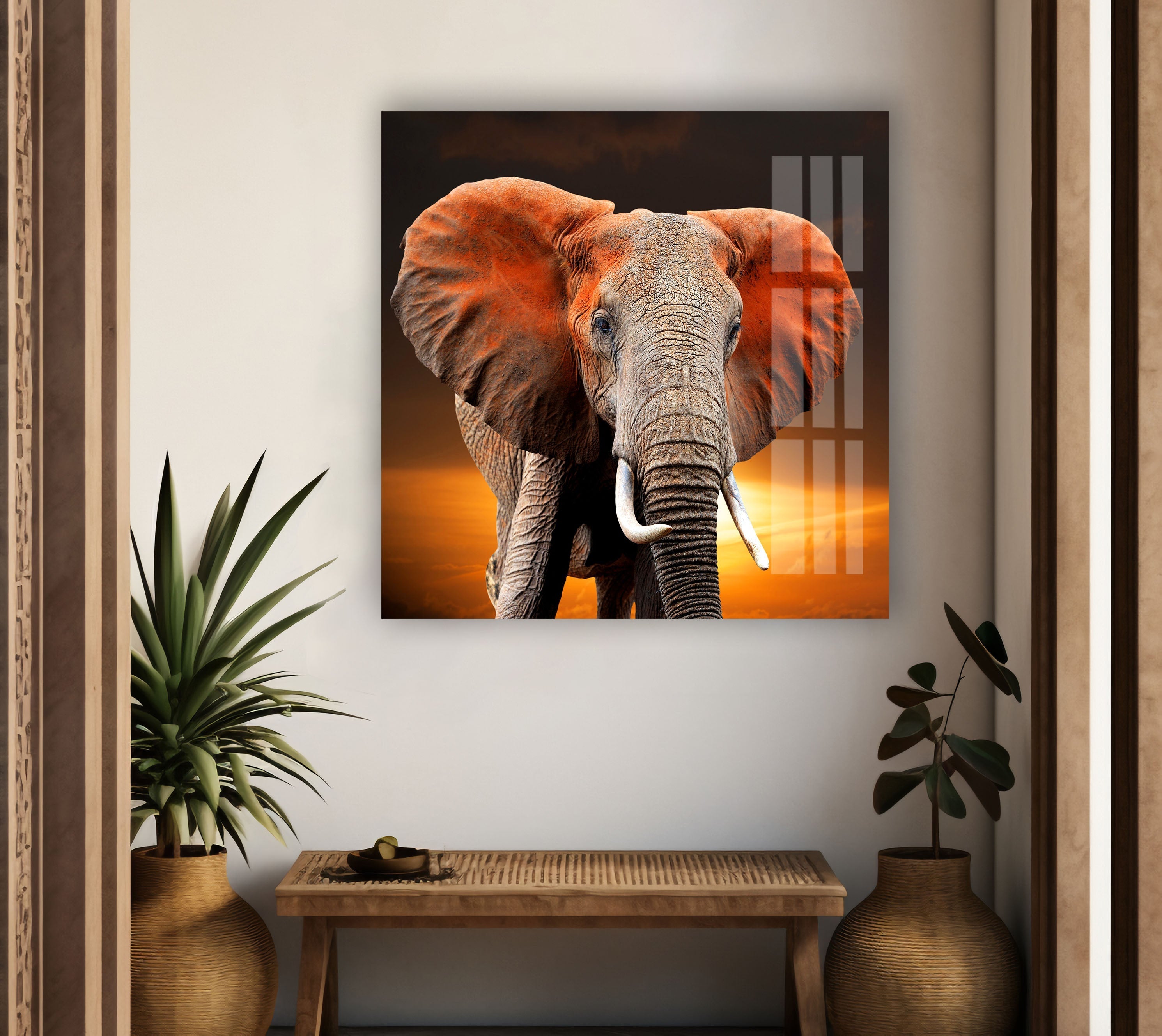 Tempered Glass, Glass Printing, Wall Decoration, Colorful Glass Printing, Elephant Glass Wall, Abstract Elephant shops Glass Wall Art,