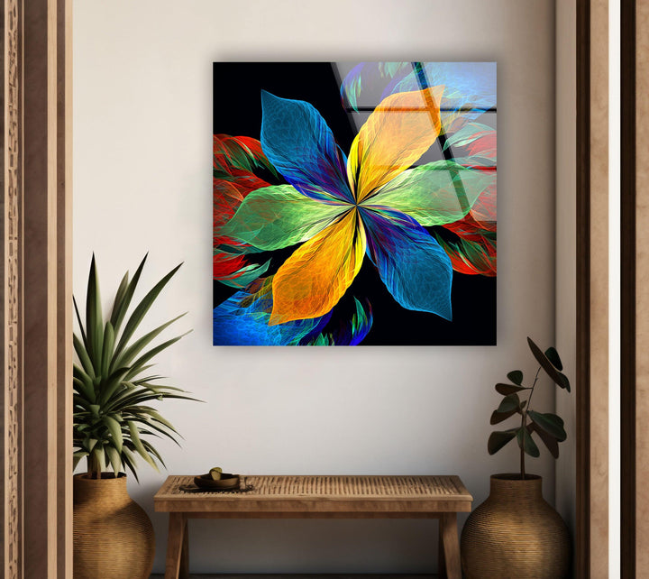 Colorful Flower Glass Wall Art, glass photo prints, glass picture prints