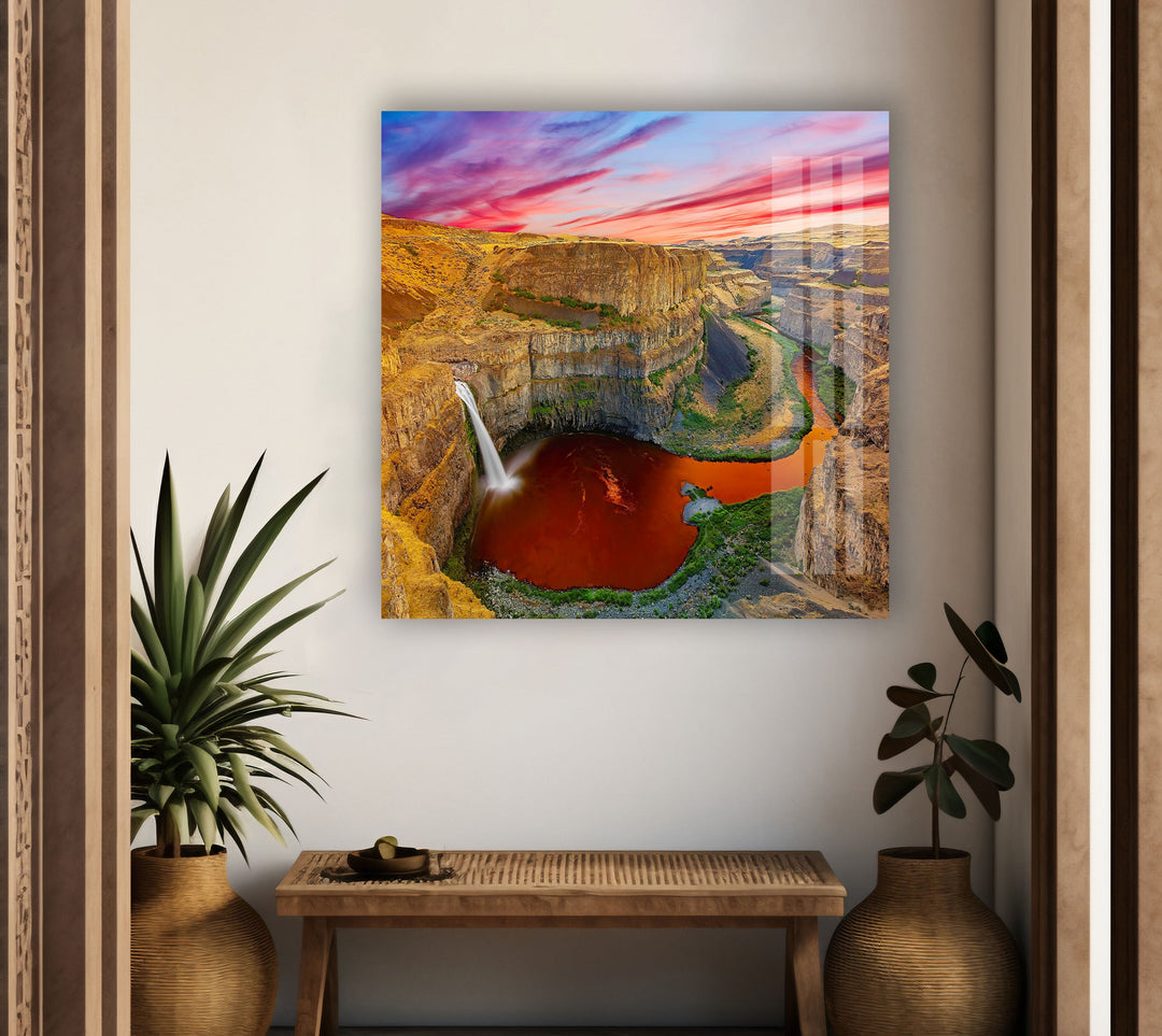 Washington Palouse Falls Glass Wall Art stained glass wall art, stained glass wall decor