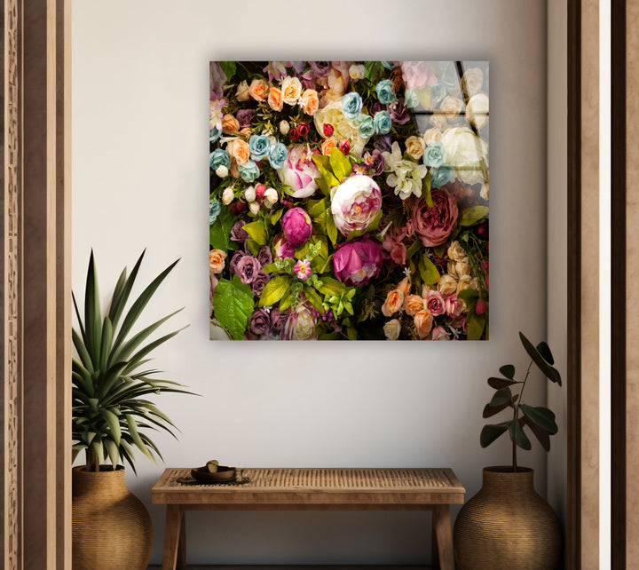 Colorful Roses Flowers Glass Wall Art, Glass Printing Wall Art, Print photos on glass
