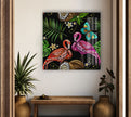 Flamingo Painting Glass Wall Art art glass wall art, glass wall art pictures