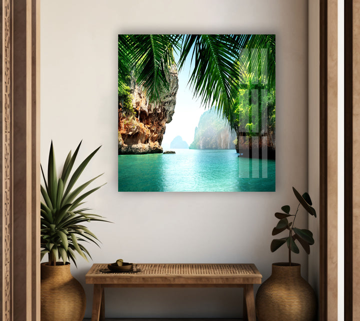 Thai island Ko Phi Phi Lee Glass Wall Art