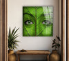 Ecology Concept Woman Face Tempered Glass Wall Art