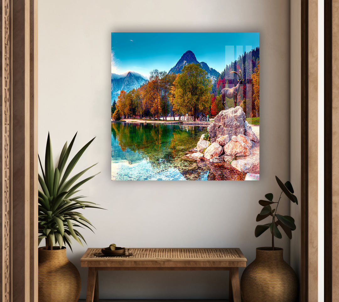 Jasna Lake Landscape Glass Wall Art picture on glass wall art, photos printed on glass