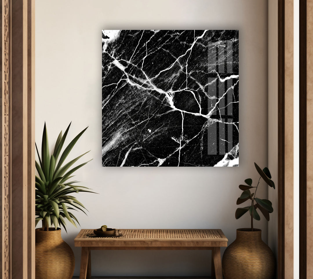 Black and White Marble Abstract Glass Wall Art large glass photo prints, glass wall photos