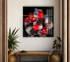 Iced Cherries Glass Wall Art, photo print on glass, prints on glass wall art