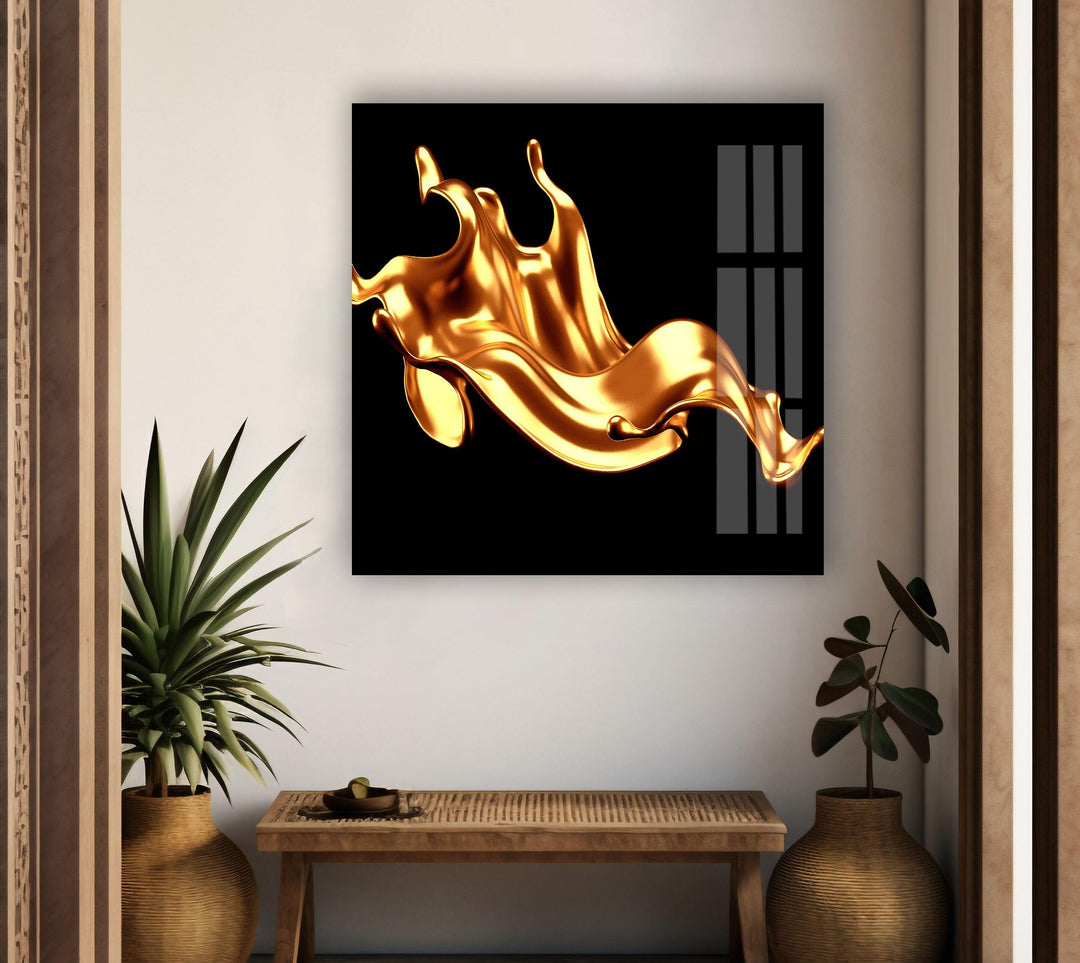 golden Glass Art & Wall Art Home Decor