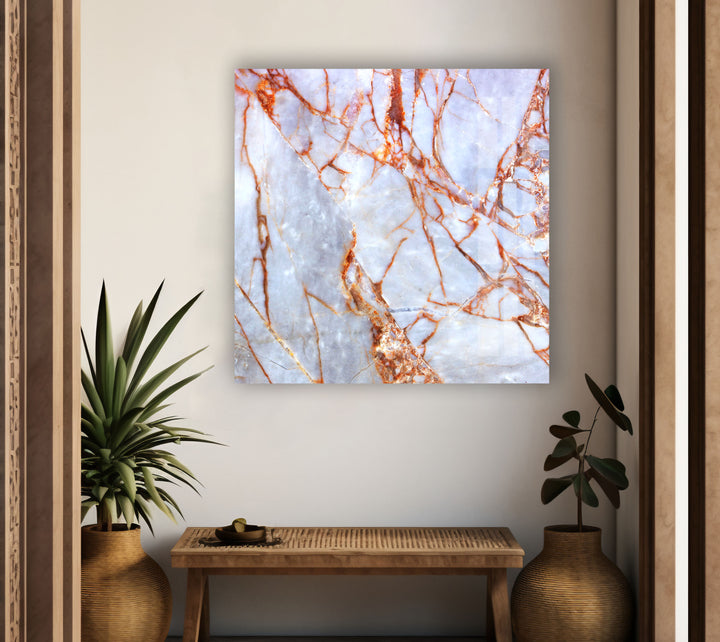 Rose Gold Marble Abstract Glass Wall Art