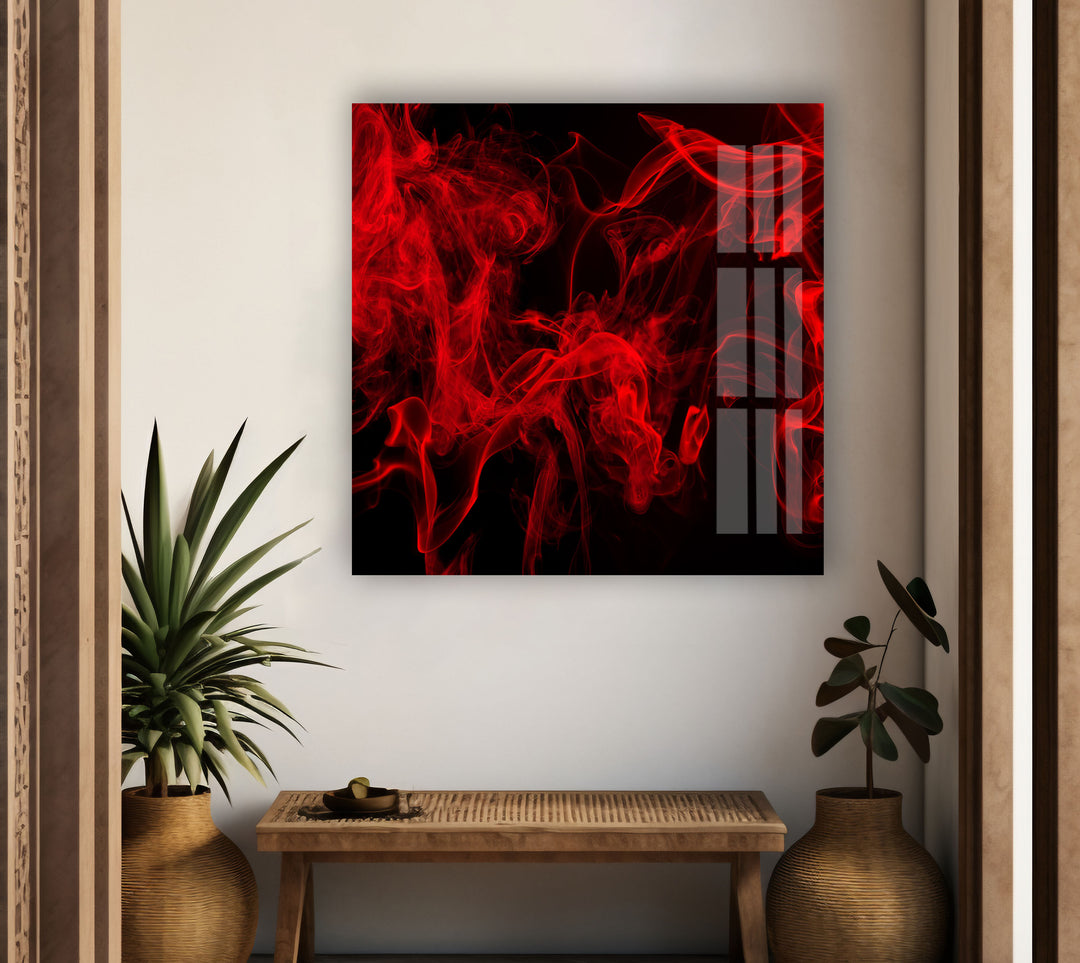 Red Smoke Abstract Glass Photos for Your Home