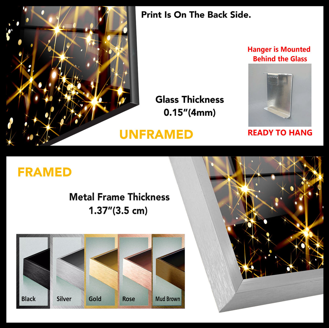 Golden Lights Glass Wall Art, art glass wall art, glass wall art pictures