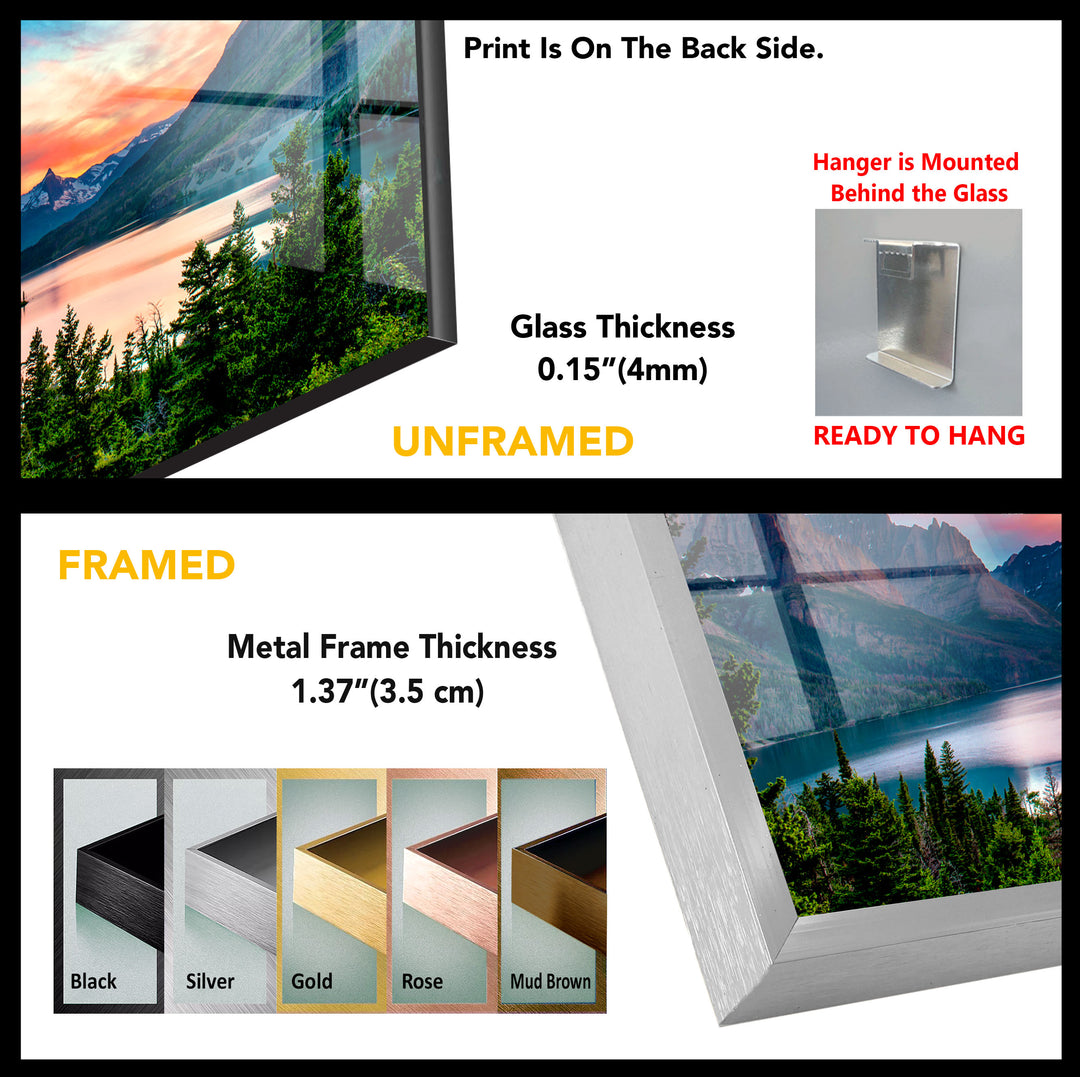 Saint Mary Lake Glass Wall Art