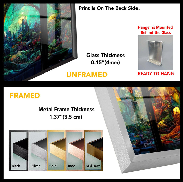 Colored Life of Tree Stained Tempered Glass Wall Art - MyPhotoStation