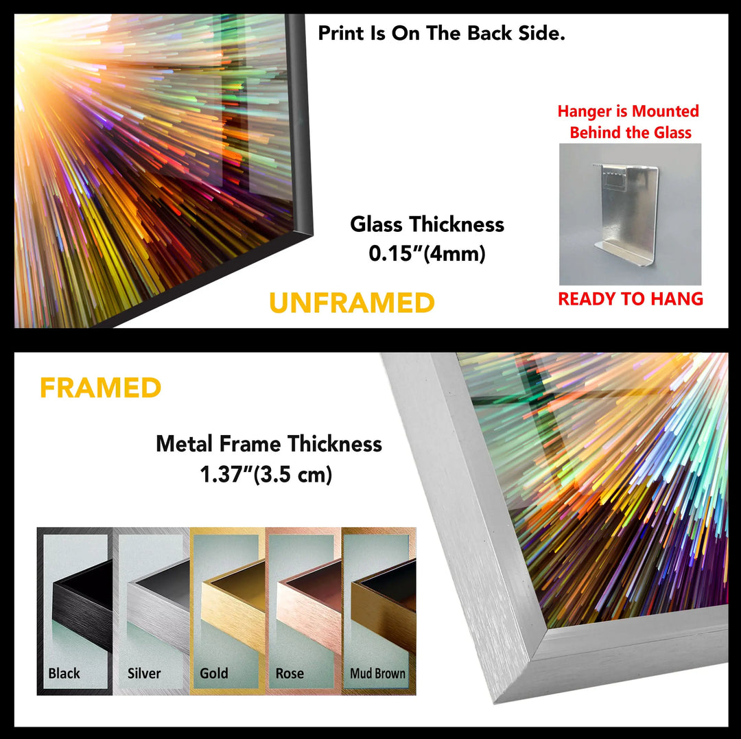 Colorful Modern Abstract Tempered Glass Wall Art - MyPhotoStation