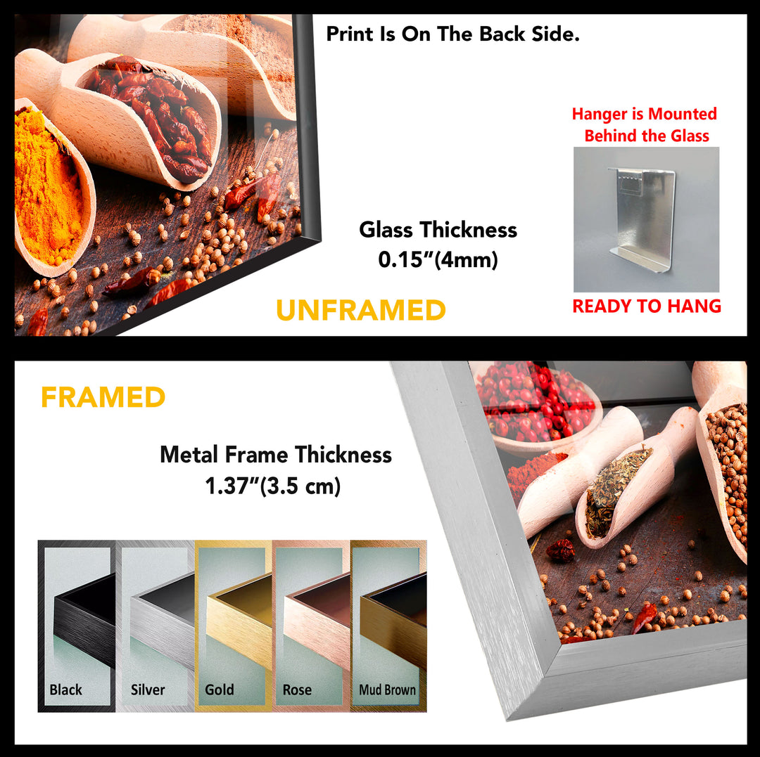 Vivid Spices Glass Wall Art, Glass Printing Wall Art, Print photos on glass