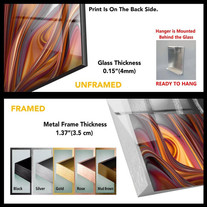 Brown Volumetric Abstract Glass Wall Art