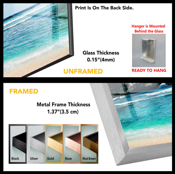 Atuh Beach Landscape Glass Wall Art