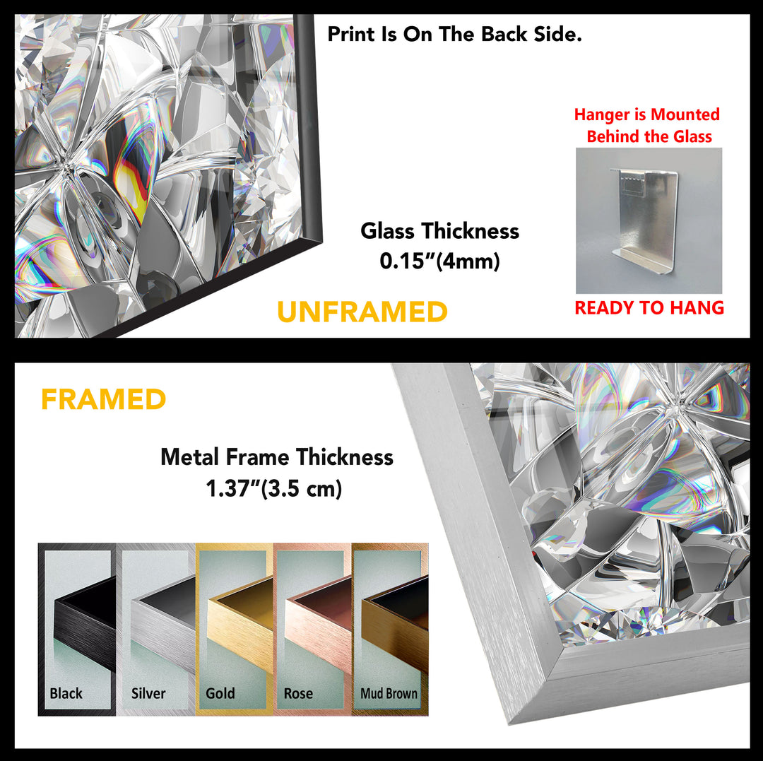 Brilliant Diamond Cool Glass Wall Art