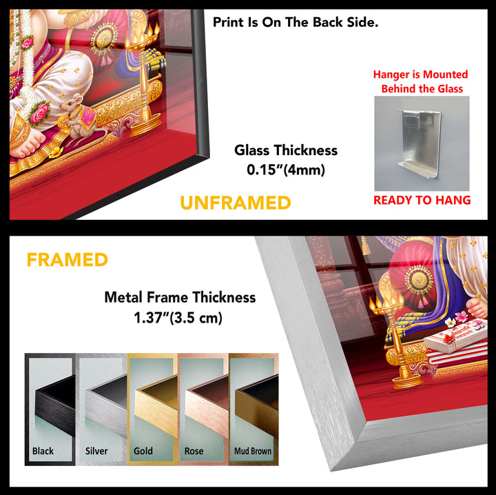 Lord Ganesha Tempered Glass Wall Art - MyPhotoStation