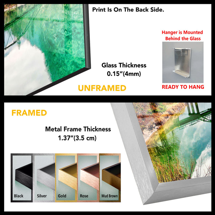 Bridge Over a Lake Glass Wall Art