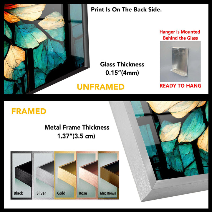 Floral Stained Abstract Tempered Glass Wall Art - MyPhotoStation