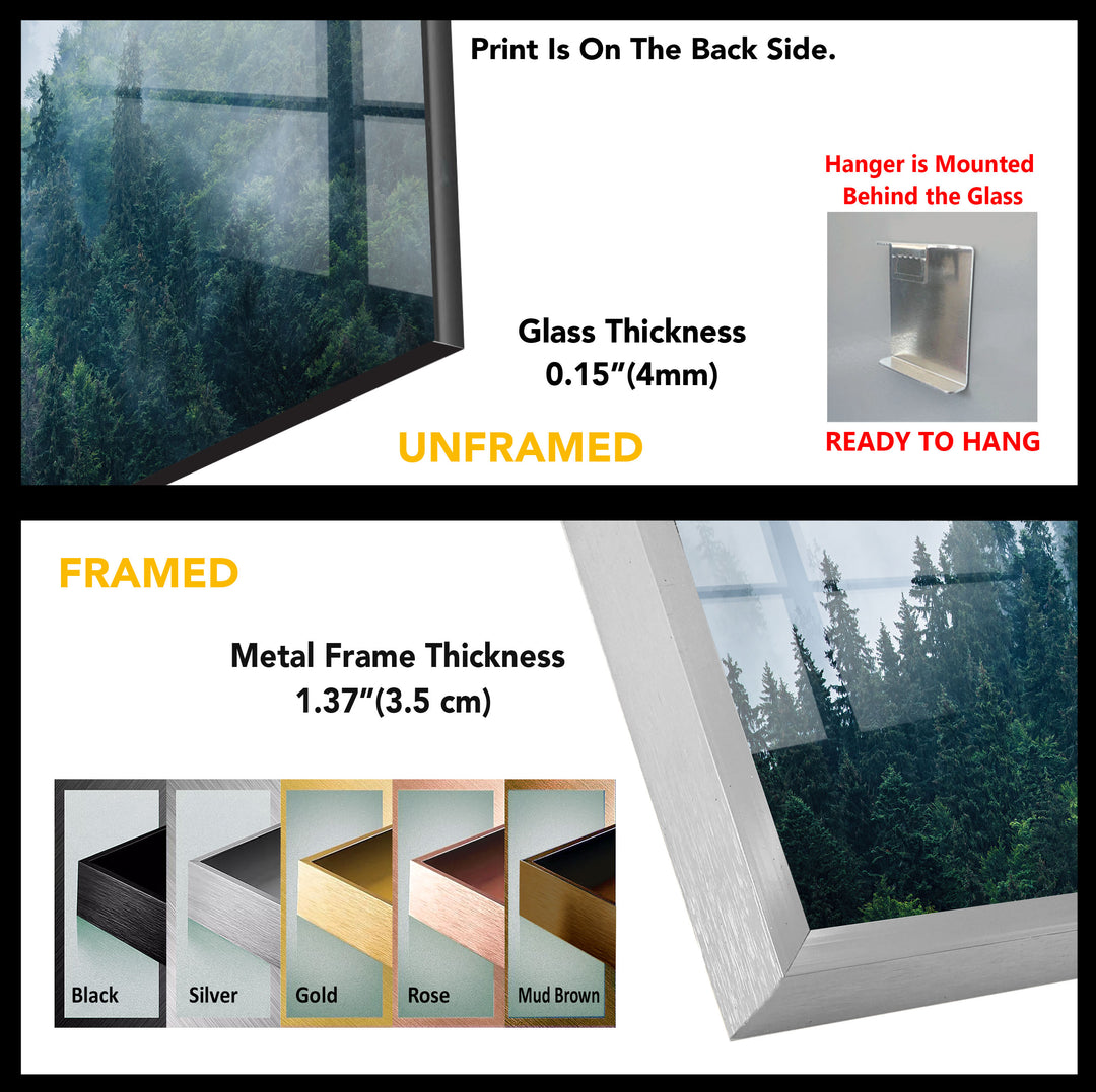 Foggy Forest Nature Glass Wall Art