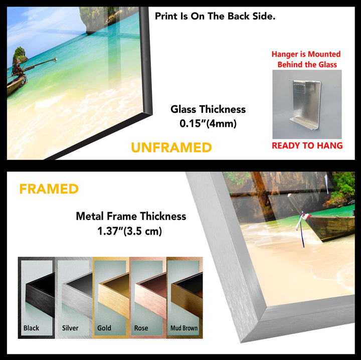 Tropical Beach Limestone Rock Glass Wall Art