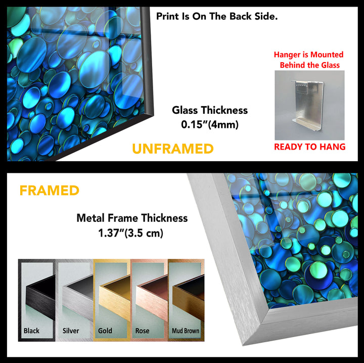 Blue Abstract Tempered Glass Wall Art - MyPhotoStation