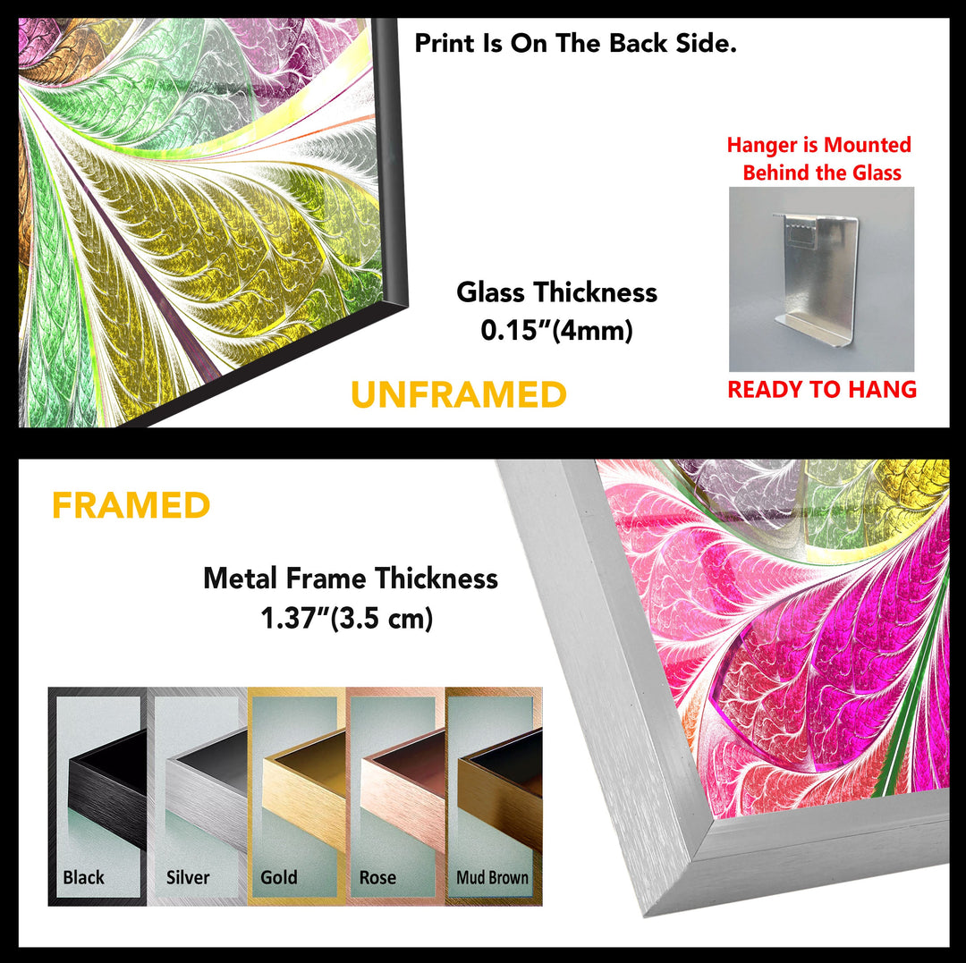 Colorful Fractal Glass Wall Art