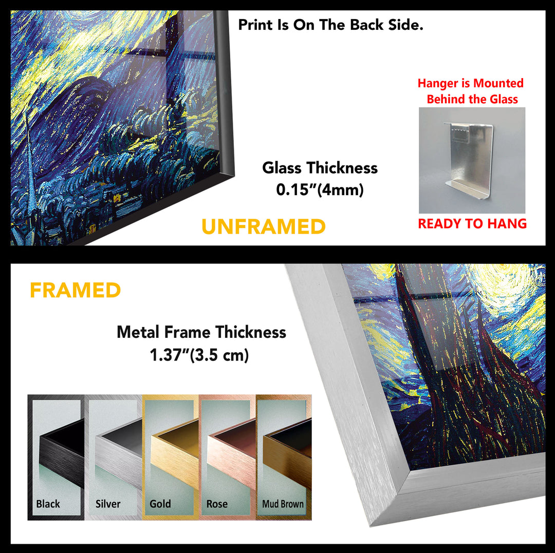 Starry Night Vincent Van Gogh Glass Wall Art