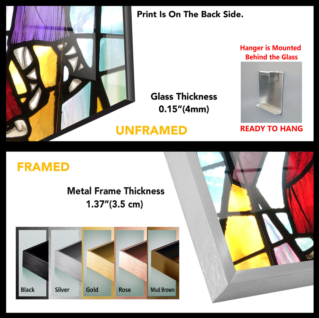 Christian Jesus Cross Tempered Glass Wall Art - MyPhotoStation