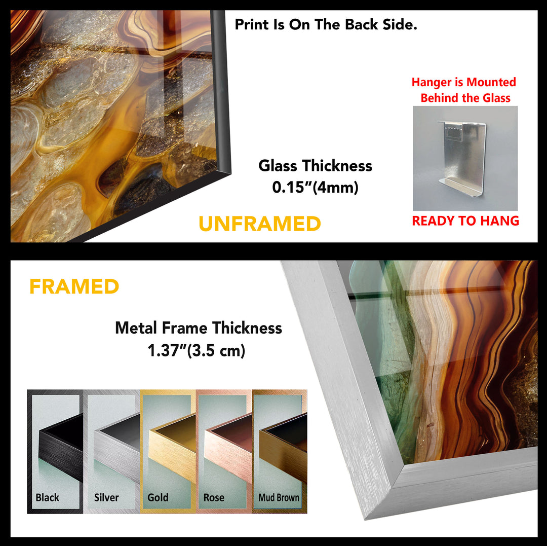 Marble Design Abstract Tempered Glass Wall Art - MyPhotoStation