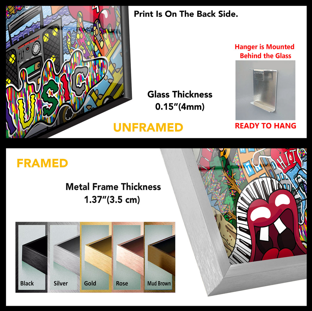 Graffiti Abstract Tempered Glass Wall Art - MyPhotoStation