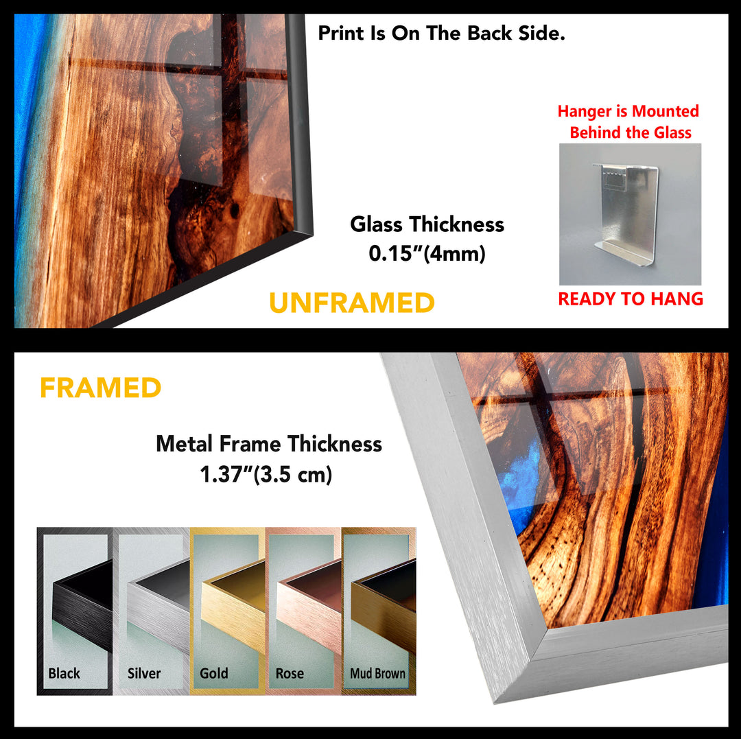 Wood Design Abstract Glass Wall Art