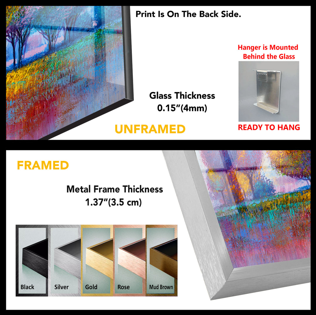 Colorful Trees Tempered Glass Wall Art - MyPhotoStation