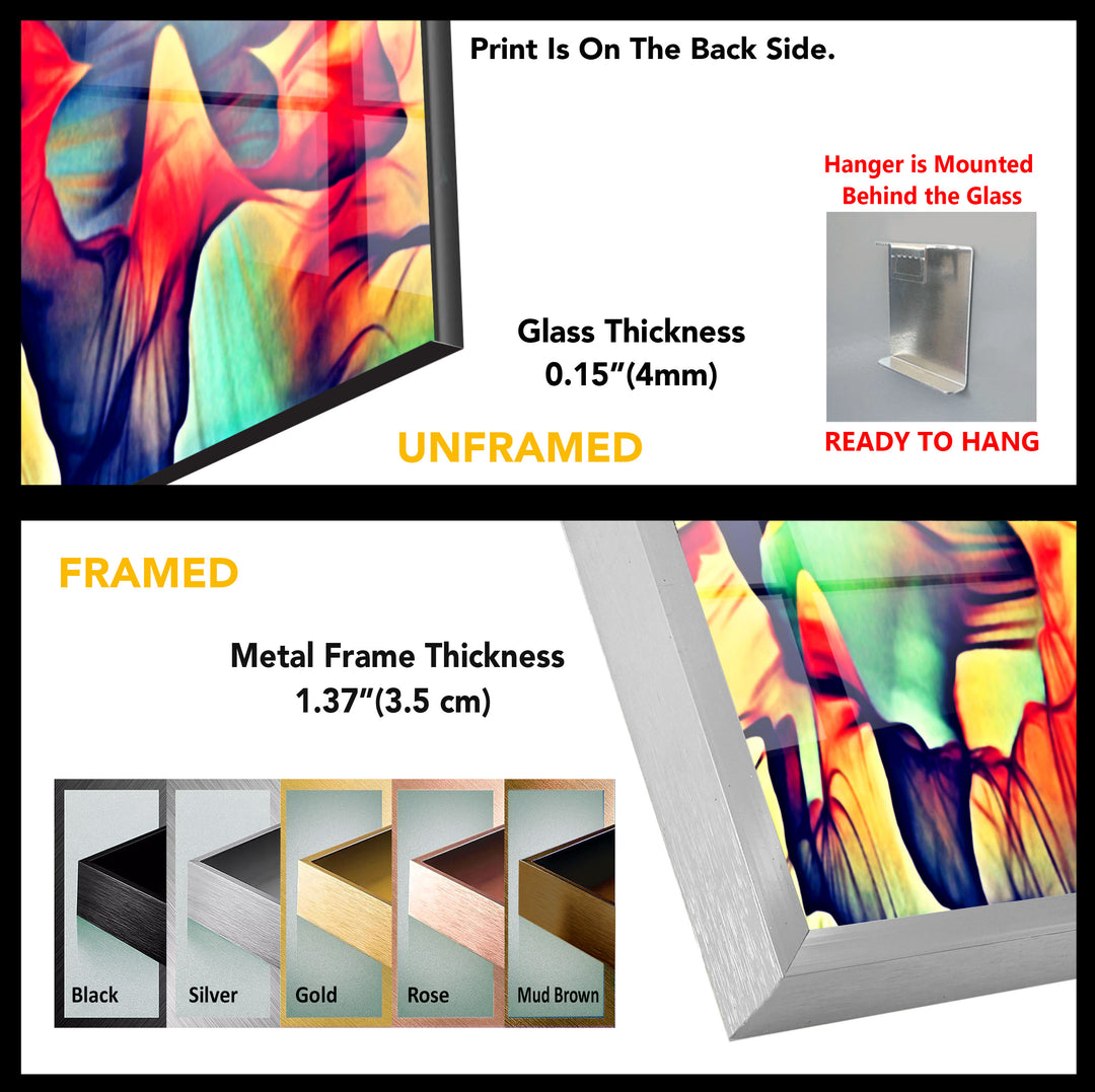 Colorful Abstract Vivid Glass Wall Art