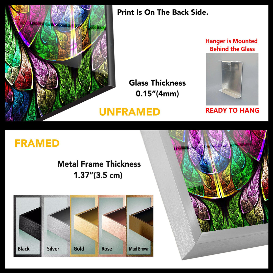 Fractal Stained Window Glass Wall Art