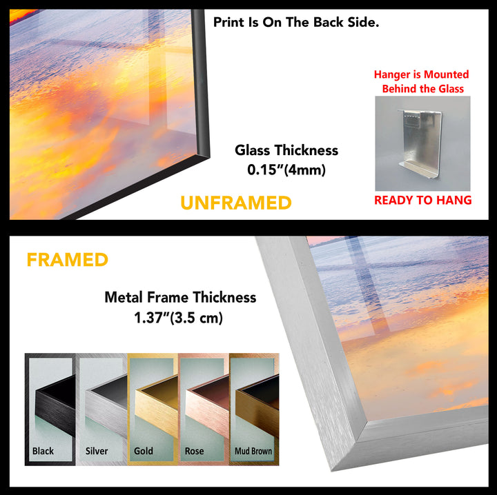 Sky Clouds Sunset Landscape Glass Wall Art