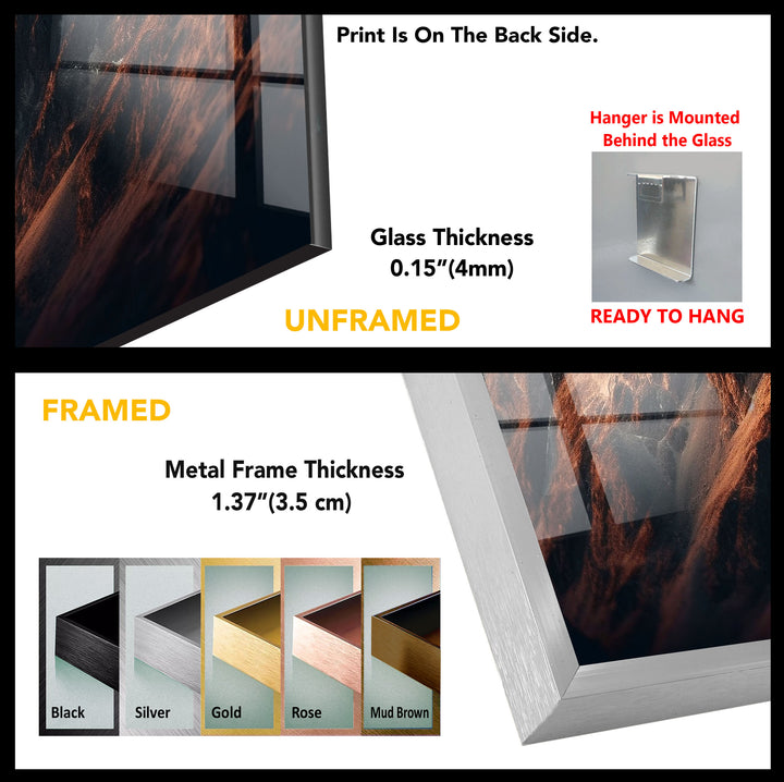 Majestic Brown Mountain Glass Wall Art