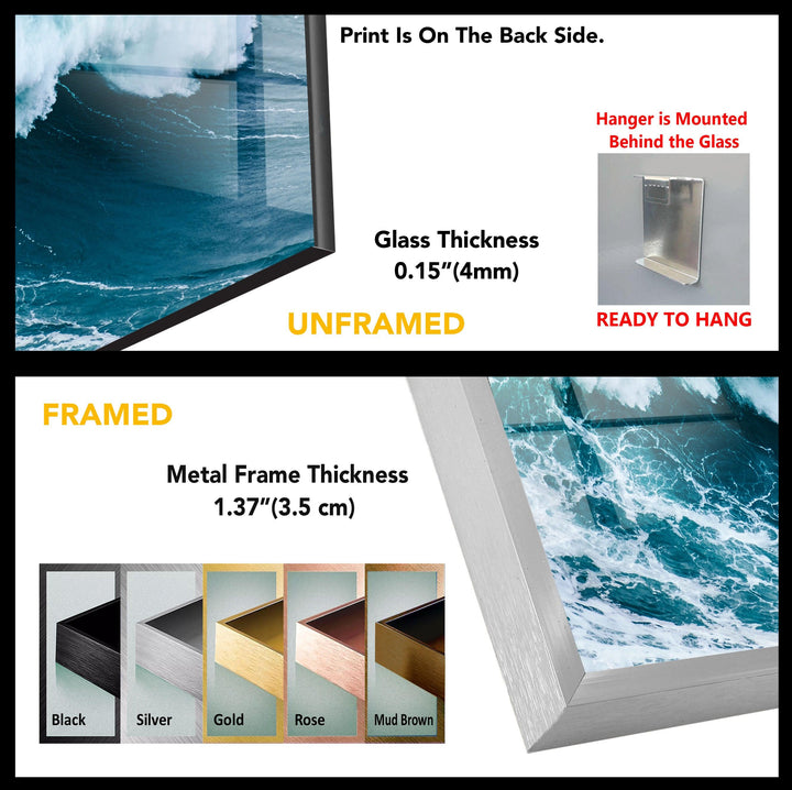 Ocean Waves Landscape Tempered Glass Wall Art - MyPhotoStation