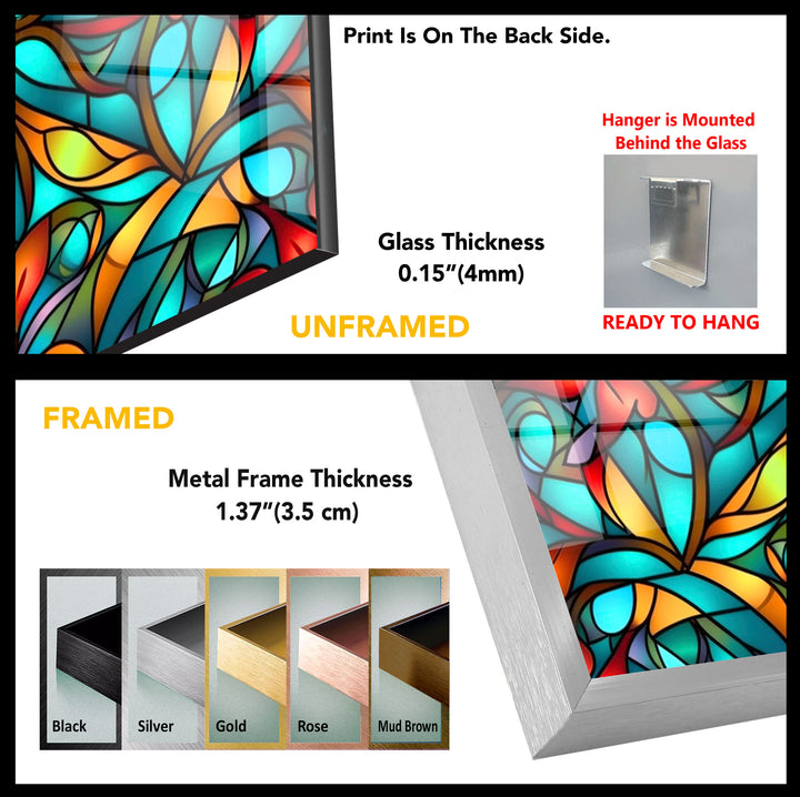 Seamless Pattern Stained Glass Wall Art